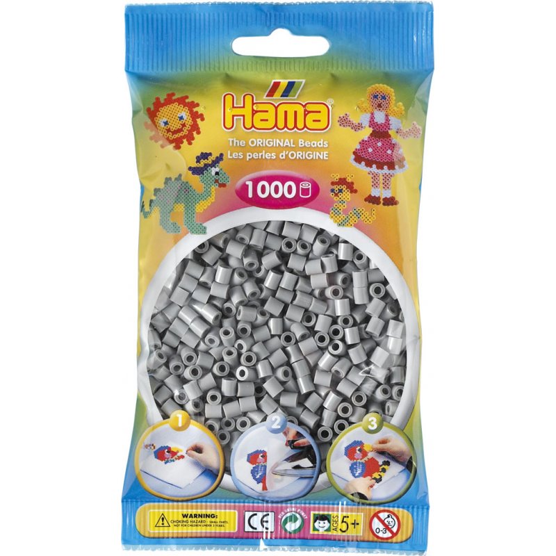 Hama 1000 Midi Bügelperlen 207-19 Transparent-Weiß Ø 5 mm Perlen Steckperlen 