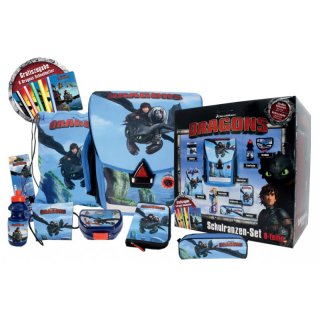 DreamWorks DRAGONS Schulranzen-Set 8-teilig, Blau