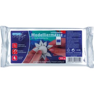 STYLEX Lufthärtende Modelliermasse 500g, natürlich/weiß