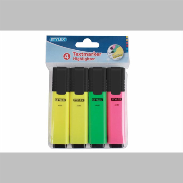 STYLEX Textmarker 4 Stk. flach