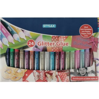 STYLEX 24 Glitter Glue 3D Tuben à 10g