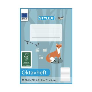 STYLEX Oktavheft DIN A6, 5er Pack