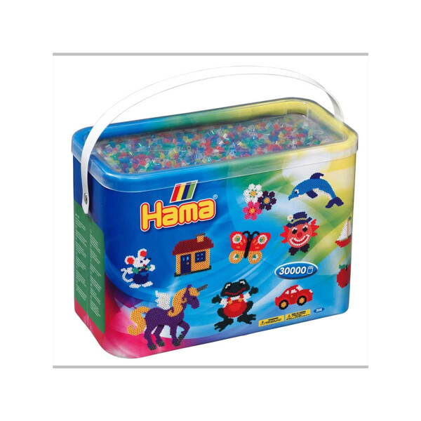 Hama 30000 Midi Bügelperlen im Eimer - Glitzer Mischung