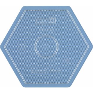 Hama Stiftplatte für Midi Bügelperlen, Sechseck groß transparent