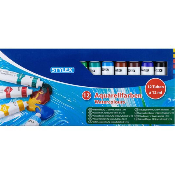 STYLEX Aquarellfarben 12x 12 ml