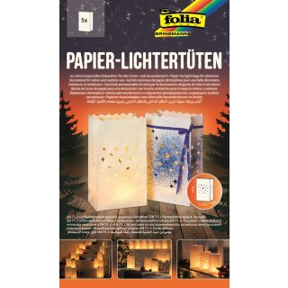 Papier-Lichtertüten 5 Stk. Funkelsterne 19 x 11,5 x 7 cm