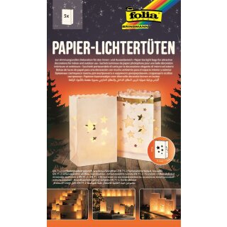 Papier-Lichtertüten 5 Stk. Sterne 19 x 11,5 x 7 cm