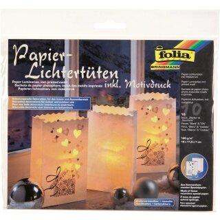 Folia Papier-Lichtertüten 10 Stk. Geschenk / blanko 19 x 11,5 x 7 cm