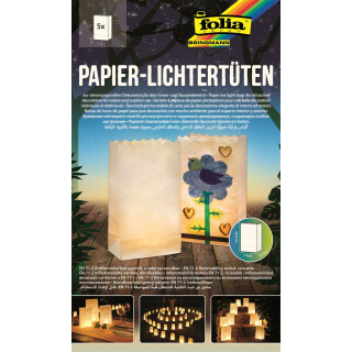 Papier-Lichtertüten 5 Stk. Blanko 24,5 x 14 x 8,5 cm
