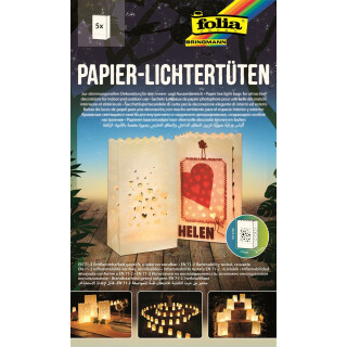 Papier-Lichtertüten 5 Stk. Herzen 24,5 x 14 x 8,5 cm