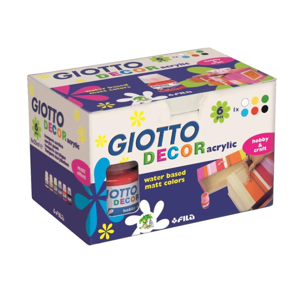 GIOTTO DECOR Acrylfarbe 6 x 25 ml sortiert