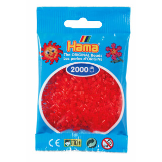 Hama 2000 Mini Bügelperlen - Transparent-Rot