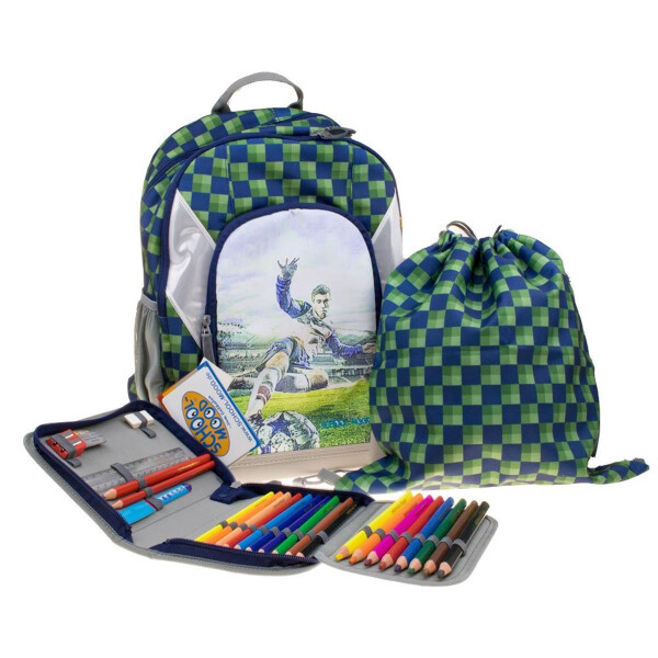 SCHOOL-MOOD 3-tlg. Schulrucksack Set LOOP Fußball