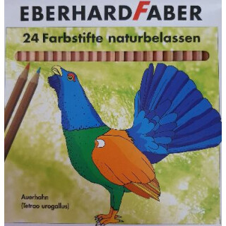 Eberhard Faber 24 Farbstifte / Buntstifte Auerhahn  naturbelassen