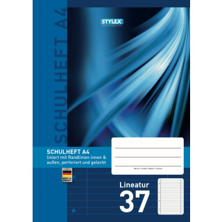 Stylex Schulheft Lineatur 37 DIN A4 16 Blatt
