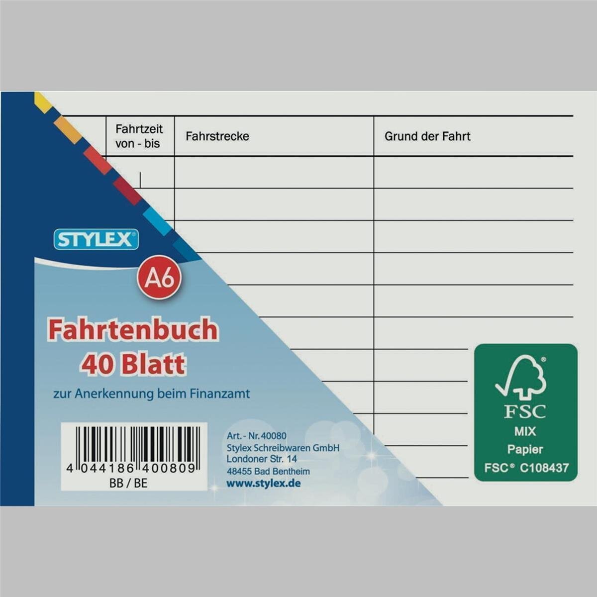1x 5x 10x Fahrtenbuch 40 Blatt DIN A6 Fahrbuch Datum Fahrzeit Reseziel Reisezwec 1x 5x 10x Fahrtenbuch 40 Blatt DIN A6 Fahrbuch Datum Fahrzeit Reseziel Reisezwec