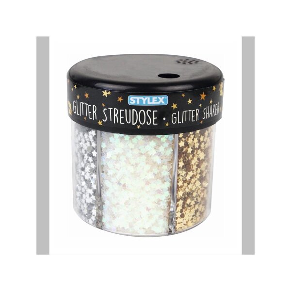 Glitter-Streudeko 6 Dekore Sterne & Herzen