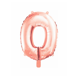 Stylex Folienballon Ziffer "0" roségold - Ausverkauf