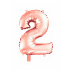 Folienballon Zahlenballon Ziffer 2 roségold