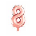 Stylex Folienballon Ziffer "8" roségold