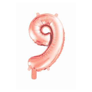 Folienballon Zahlenballon Ziffer 9 roségold