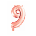 Stylex Folienballon Ziffer "9" roségold - Ausverkauf
