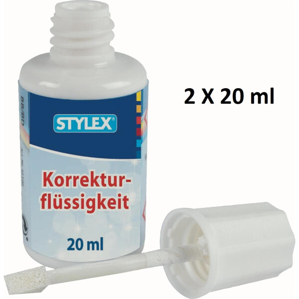 2 X Korrekturflüssigkeit 20 ml *STYLEX*