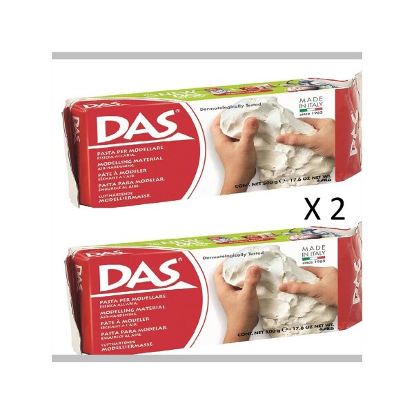 DAS lufthärtende Modelliermasse 2 X 500g, Weiß